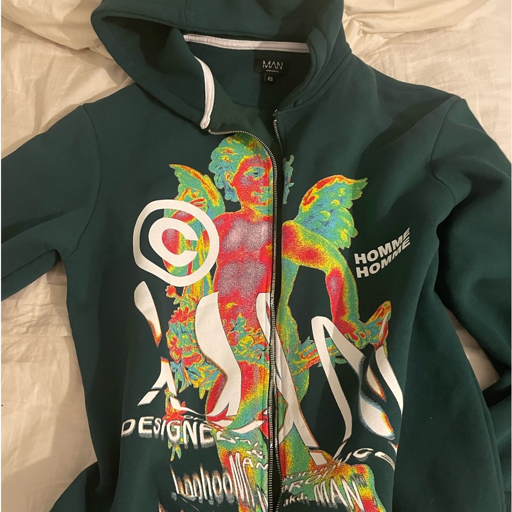 Oversized BoohooMan Green Sweater Mens (XS)